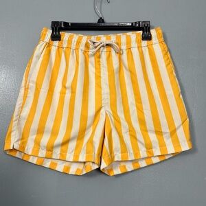 NWOT Ripa Ripa Paraggi Giallo Stripe Swim Trunks Shorts Yellow Cream Men’s M